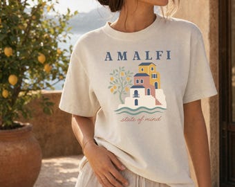 Amalfi Coast Shirt | Italian Summer Tee | Italy Vacation Top | Coastal Aesthetic | La Dolce Vita | Lemon Lover Gift | Mediterranean Vibes