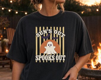 Summerween Shirt | Suns Out Spooks Out | Retro Ghost Shirt | Spooky Season Shirt | Summer Halloween Tee | Comfort Colors Tee