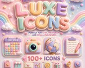 Soft Rainbow Luxe Icons | 110+ Pastel App Icons for iPhone & Android | Cute Aesthetic Icon Pack | Dreamy Rainbow App Covers