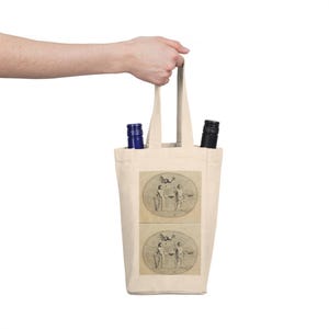 Schicke doppelte Wein-Einkaufstasche | Perfektes Geschenk für Weinliebhaber, Picknick wesentlich, kundenspezifische Weinträger, stilvolle Einkaufstasche, Wein-Gastgeschenk