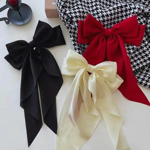 Oversized Satin Hair Bow Clip – Large Ribbon Bow for Women, Girls, Weddings & Gifts