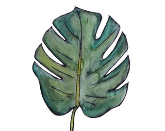 Monstera Printable, Watercolor Monstera, Home Decor, Downloadable Art, Watercolor Art, Nursery Art, Nursery Download