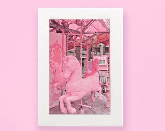 Art mural Carte postale Vues de Pink Land Taipei voyage Photographie Imprimer Carrousel rose Pastel Art Home Decor taiwan