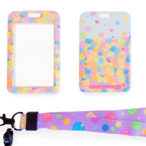 Estuche para tarjeta de identificación y cordón de caramelo Osito Konpeito, estuche para tarjetas con fotografía, estuche K-pop, estuche para PC Kawaii Cafe