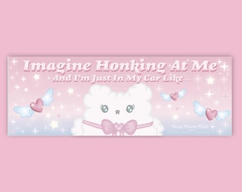 Imagine Honking At Me? Bumper Sticker Funny Novelty Y2k