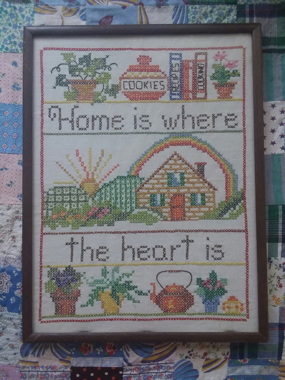 1970s Vintage Needlepoint Home Sweet Home | Etsy