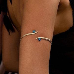 Glitter Detail Textured Metal Arm Cuff, Eye Decor Arm Cuff, Arm band, Minimalist arm cuff, Gift