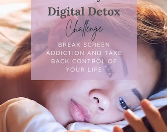 Desafio de Desintoxicação Digital de 14 Dias | Rastreador de Bem-Estar para Imprimir para Redefinir o Tempo de Tela | Download Digital