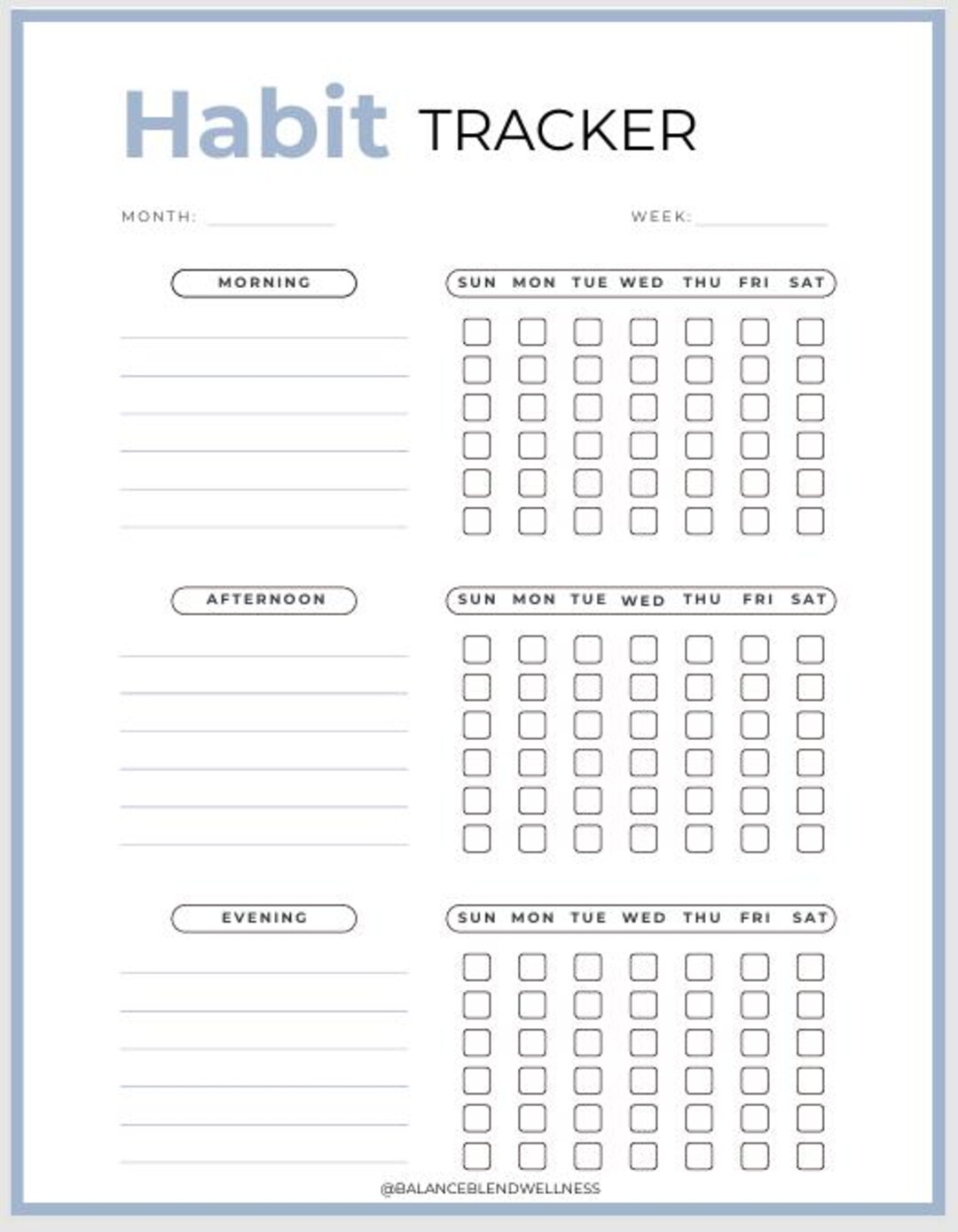 Digital Habit Tracker | Morning, Afternoon, Evening Routine Builder ...