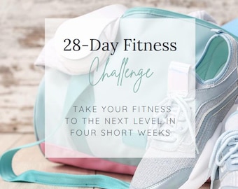 Desafío de fitness de 28 días / Seguimiento de ejercicios para principiantes y guía de movimiento imprimible