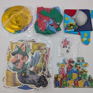 Ensemble de décorations de fête d'anniversaire sur le thème du jeu Super Mario Bros. 53 PCS, MB + TS