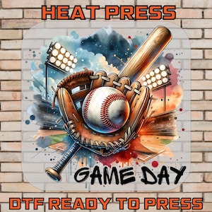 Game Day Baseball Ready To Press, Stadium Glove Ball DTF Transfer, Sporty Fan Shirt, Team Spirit Tee, Gameday Vibes, Iron On Transfer