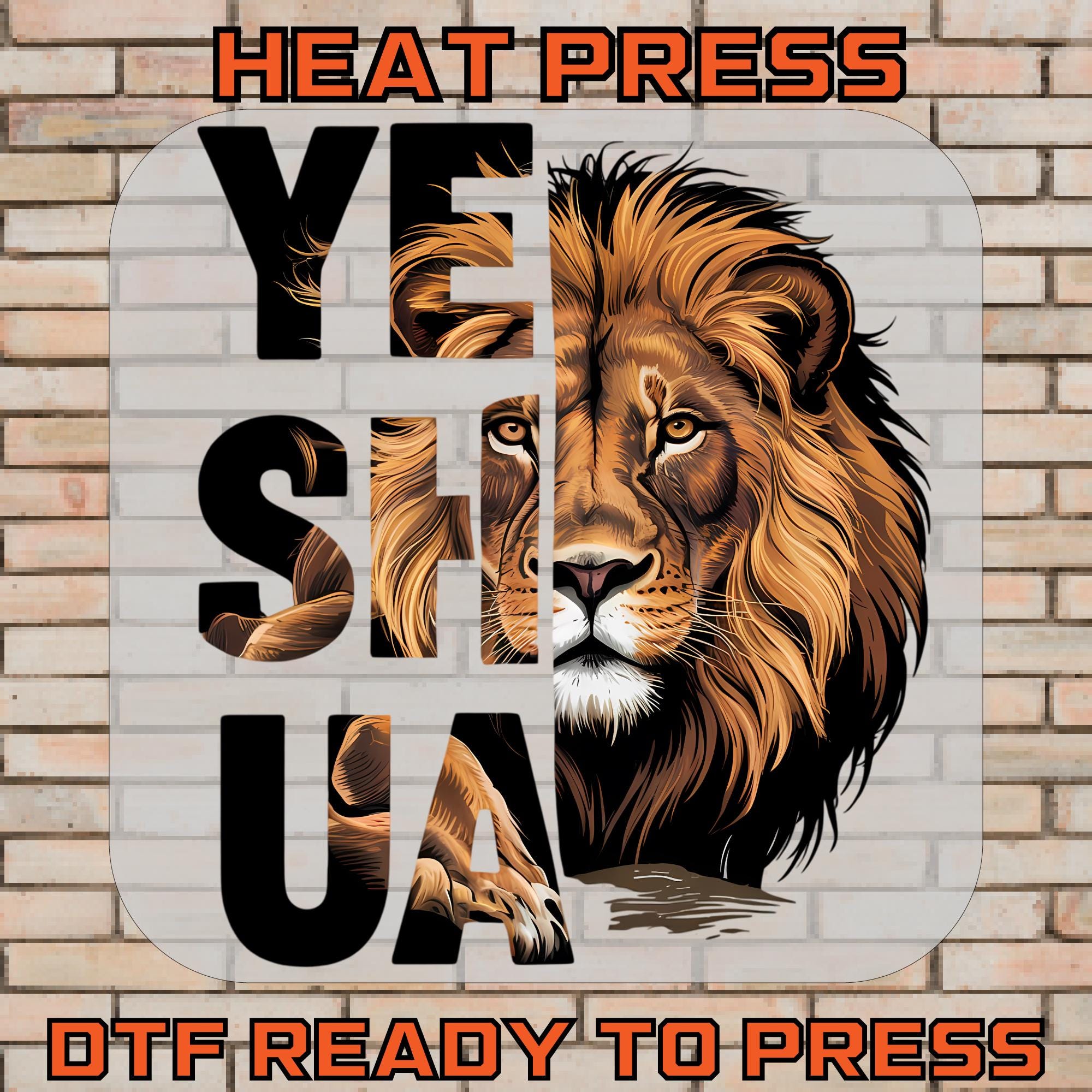 Yeshua Lion of Judah DTF Transfer - Christian Worship Shirt Iron On