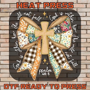 God Is Within Her Cross Bow Ready To Press, Christian DTF Transfer