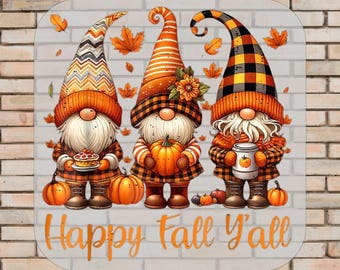 Happy Fall Y’all Ready To Press, Autumn Gnome Pumpkin DTF Transfer, Cute Fall Shirt, Thanksgiving Gift, Cozy Season Heat Press DTF Print