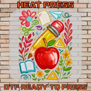 Boho Floral Back To School Ready To Press, Teacher Aesthetic DTF Transfer, Cute Teacher Retro Shirt, Iron On Transfer, DTF Print, Heat Press