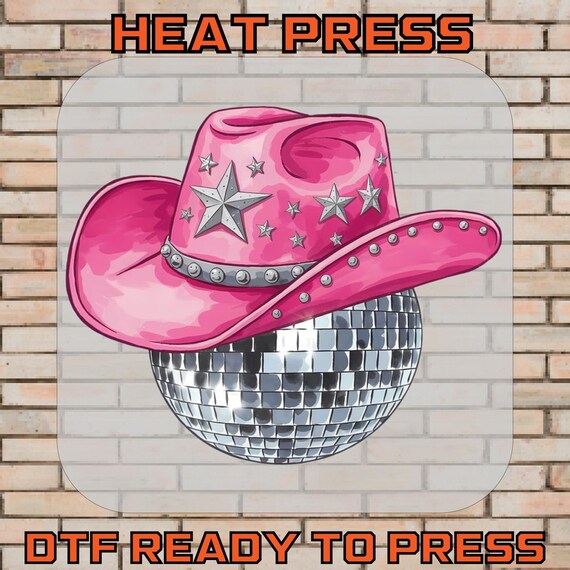 Disco Cowgirl DTF Transfer, Pink Western Shirt Iron-On, Birthday Girl Ready To Press