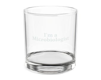 Soy microbiólogo. Vaso de whisky / Vaso de whisky grabado de 300 ml.
