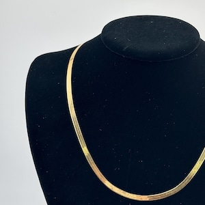 14k Gold Herringbone Chain Necklace | 3.5mm Herringbone | Minimalist Gold Chain | Dainty Layering Necklace | 16" 18" 20" 22" Gold Necklace