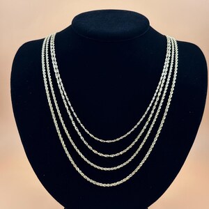 14k Solid Gold Rope Chain Necklace: 2.3mm Dainty Italian Jewelry