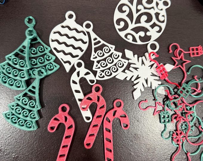 3D Printed Christmas Ornaments: Modern Holiday Decor - Set of 5
