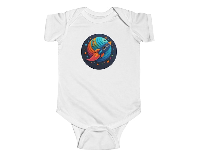 Cosmic Rocket Baby Bodysuit, Cute Infant Outfit, Space-Themed Gift, Toddler Clothes