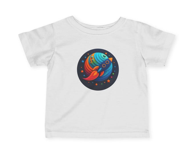 Rocket Adventure Infant Tee, Cute Baby Shirt, Toddler Space T-Shirt, Kids Astronaut Tee