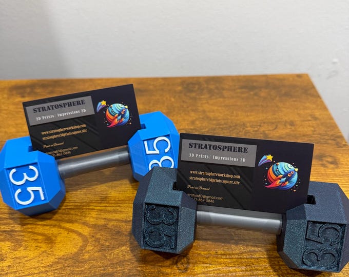 Dumbbell Business Card Holder: Fitness Desk Decor, Gym Gift