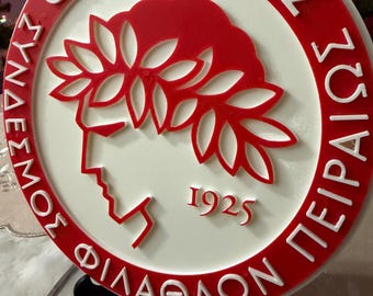 FC Olympiakos shield with stand - perfect art display and gift for fans