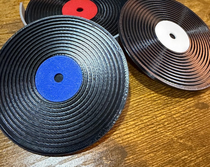 Vinyl Record Coaster Set: Retro Music Lover Gift, set of 6.