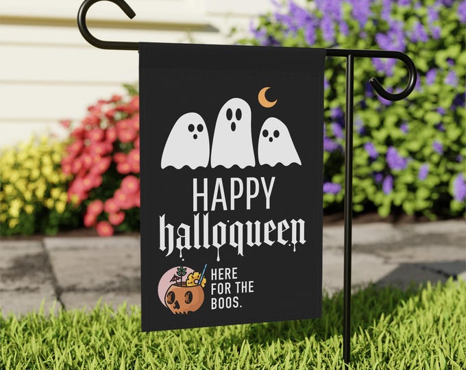 Spooky Halloween Garden Banner: Double-Sided Halloqueen Decor