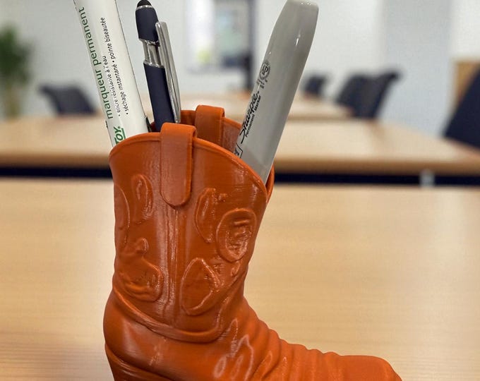 Cowboy Boot Desk Organizer - Pen holder office decor