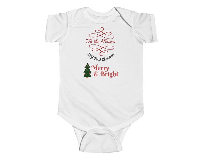 Christmas Infant Bodysuit, My First Christmas Baby Onesie, Holiday Outfit