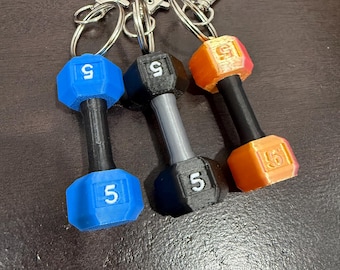 Mini llavero con mancuernas: regalo para amantes del fitness, accesorio motivador para el gimnasio, amuleto para levantamiento de pesas