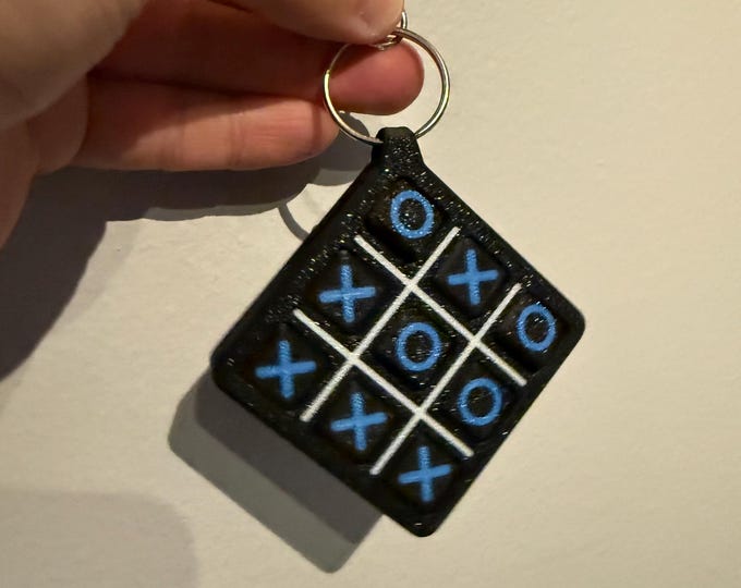 Tic Tac Toe Keychain: Handmade Mini Travel Game, Stocking Stuffer