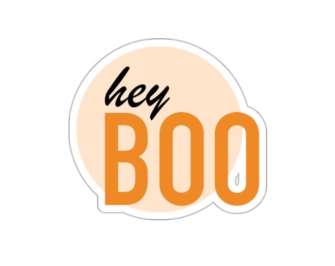 Hey Boo Die-Cut Stickers: Halloween Laptop Decals