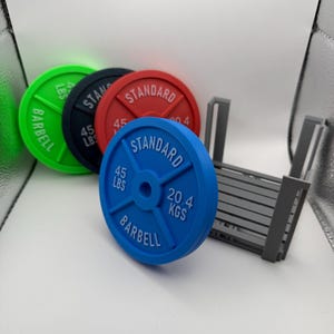 Two sided Barbell Coasters  - Gym Lover Gift, Fitness Decor (Set of 4 - holder included)