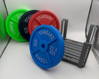Conjunto de 4 porta-copos para barra de musculação com suporte para barra (dupla face) - Presente para amantes de academia, decoração fitness (conjunto de 4 - suporte incluso)