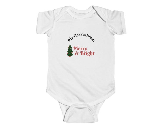 Christmas Baby Bodysuit, Cute Holiday Outfit, Personalized Infant Wear