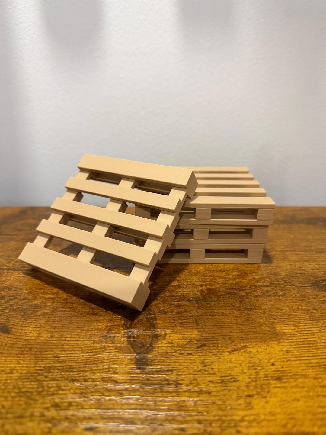 Mini Pallet Coaster Set of Four – Industrial‑style Drink Coasters, Fun ...