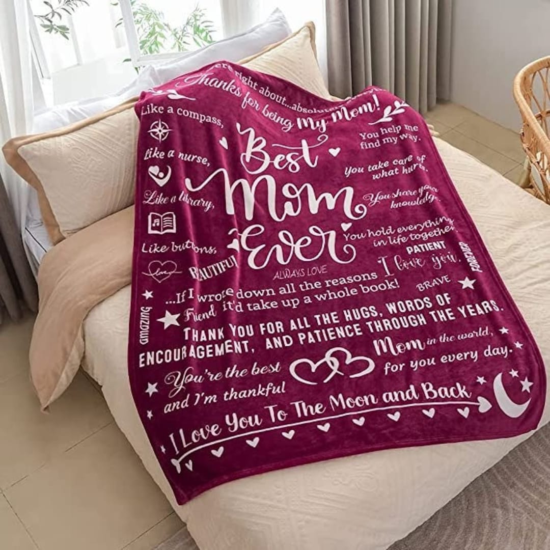 Best Mom Ever Blanket Personalized Mother's Day Blanket Etsy