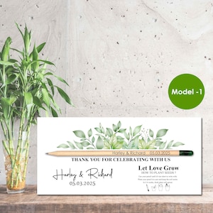 Personalized Seed Pencils, Engraved Custom Pencils, Wedding Favors for Guests, Plantable Eco Friendly Favor, Thank You Gift, Gift for Guest