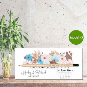 Personalized Seed Pencil – Eco Wedding Favor, Thank You Gift, Plantable & Customizable Keepsake with Flower Seeds