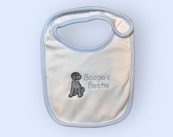 Puppy Baby Bestie Bib | Embroidered Baby Bib