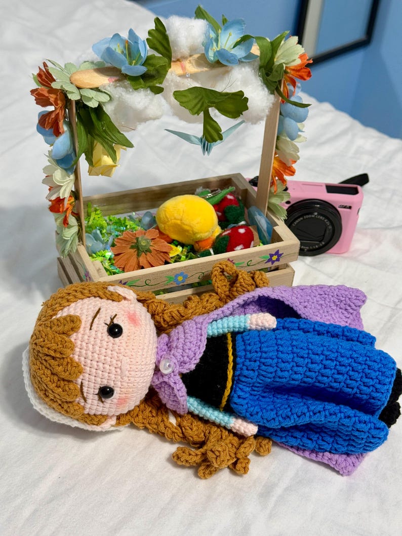 Frost Prinsessa Virkade Dockor - Handgjord Virkad Elsa & Anna Amigurumi Docka - Sagopresent till Flicka - Födelsedagspresent till Flicka - Frost Fan Anna