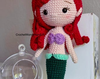 Sirena mágica de crochet: peluche de sirena amigurumi hecho a mano. Regalo inspirado en el océano para niñas, soñadoras y coleccionistas.
