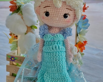 アナと雪の女王 プリンセス かぎ針編み人形 - 手作りかぎ針編みのエルサとアナの編みぐるみ人形 - 女の子へのおとぎ話ギフト - 女の子の赤ちゃんの誕生日プレゼント - アナと雪の女王ファン