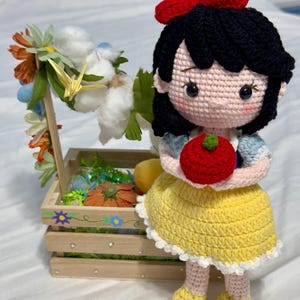 Snow White Crochet Doll - Handmade Amigurumi Princess - Fairytale Inspired Soft Plush Toy - Unique Gift for Girls - Birthday Gift for Girls