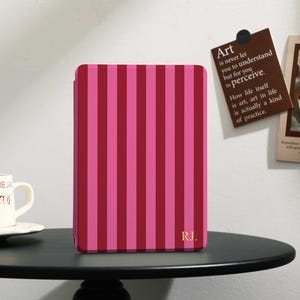 Capa para Kindle Paperwhite com listras de framboesa, capa personalizada para Kindle 12 de 2024, capa com função de despertar/repouso automático para Kindle, ideia para presente