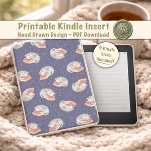 Printable Sleeping Baby Dragon Kindle Insert, Downloadable Bookish Decor, PDF Kindle Scribe, colorsoft, paperwhite, oasis, basic sizes inc.